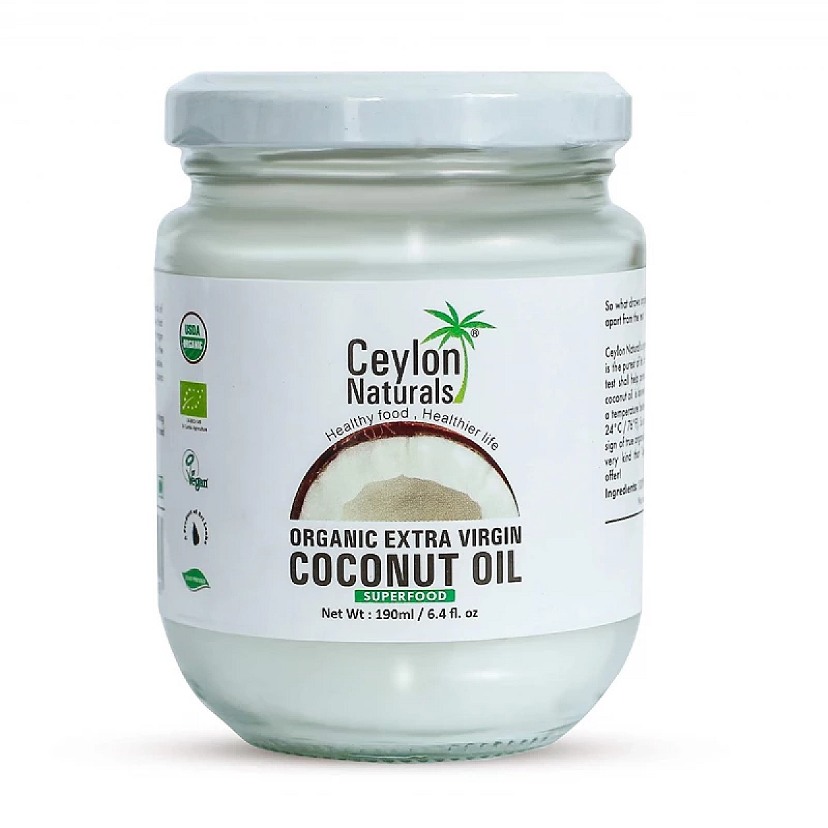 Ceylon Organic Extra Virgin Coconut Oil 1Ltr